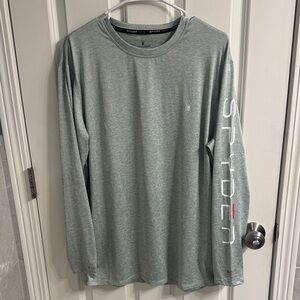 Spyder Men's Heathered Green Long Sleeve Rash Guard UV Shirt